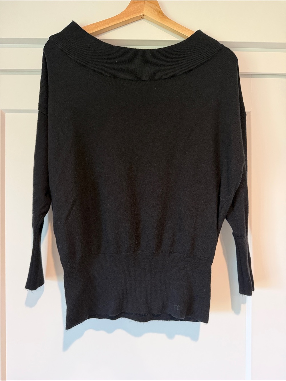 Express Black Off-the-Shoulder Knit Sweater